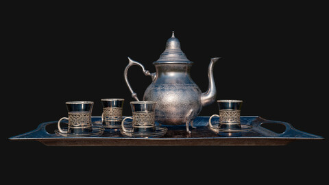 Tea Set 3D Model OBJ