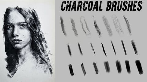 Charcoal brushes for Photoshop