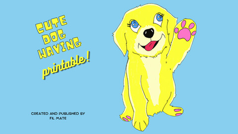 Dog Waving cute cartoon vector illustration