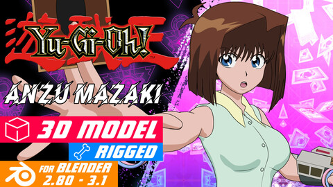 Anzu Mazaki (Tea Gardner) - Yu-Gi-Oh! Anime - 3D Model Blender