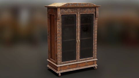 Old Victorian Bookcase