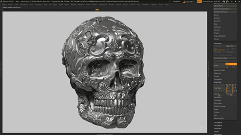 Ornament skull 02 3d print model