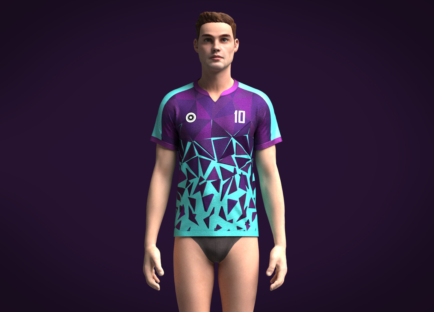 ArtStation - Mens Soccer Hot Pink and Purple Jersey Player-10