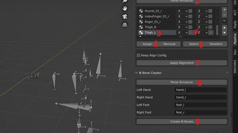 Rigged to Epic skeleton：Blender Addon BoneAxisAlignment