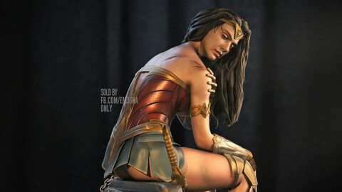 3D model in STL format - Wonder Woman Gal Gadot -For 3D printers