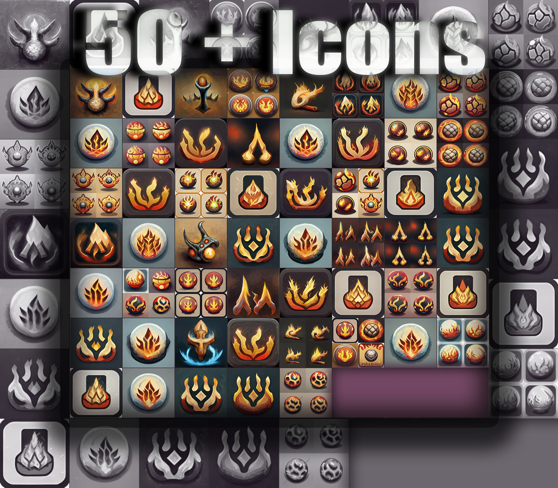 50 RPG Magic Nature Spell Icons