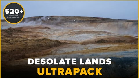 528+ Desolate Lands Reference Pictures Ultrapack - Lava Fields, Volcano, Snow