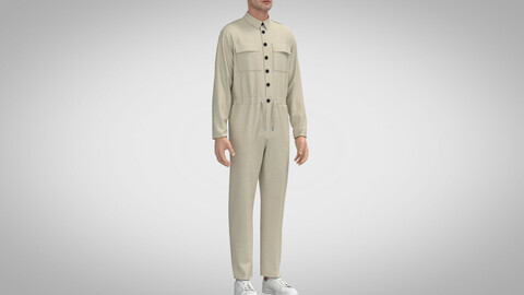 Men Jumpsuit, Marvelous Designer, Clo3D +fbx, obj