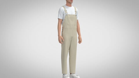 Men Dungaree, Marvelous Designer, Clo3D +fbx, obj