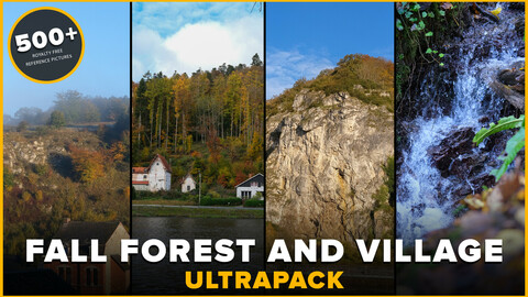 500+ Fall Forest And Village Reference Pictures Ultrapack - Waterfalls, Rocks, Plants, Cows, Mud Road