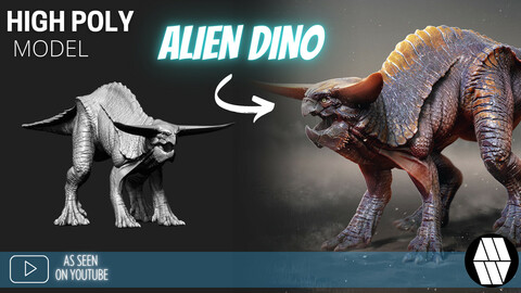 ZBrush Model: Alien Dino High Poly ZTL
