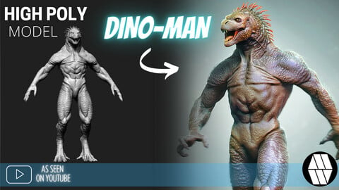 ZBrush Model: Dino-Man High Poly ZTL