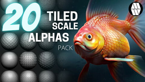20 Scale Tiled Alphas - Custom made Alphas to use in ZBrush