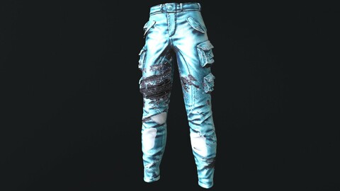 BALMAIN CARGO JEANS low-poly PBR