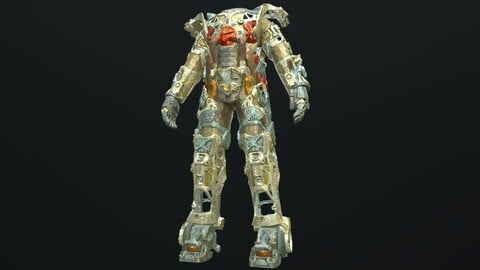 FALLOUT POWER ARMOR low-poly PBR