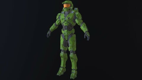 HALO MASTER CHIEF MODEL low-poly PBR