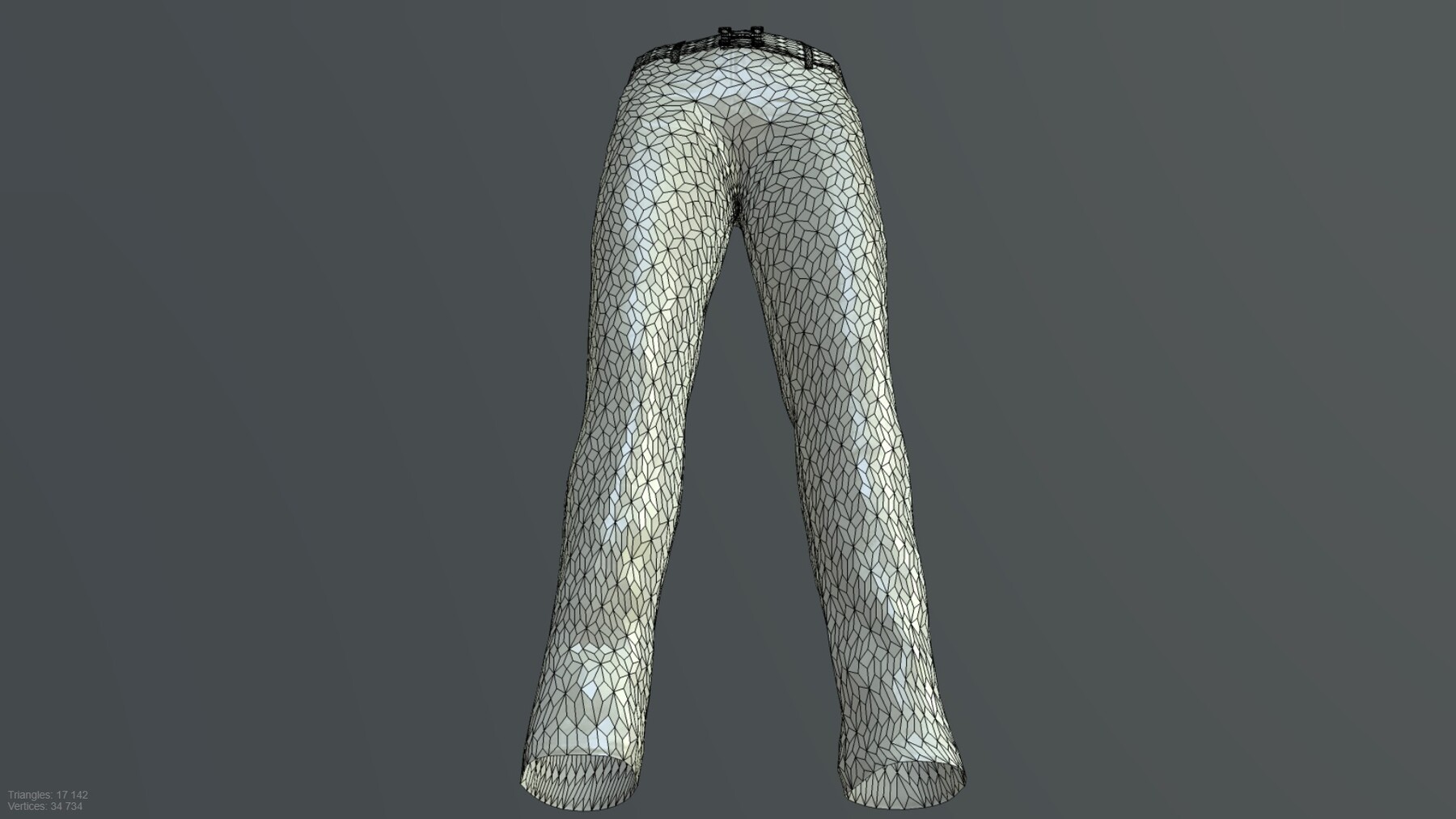 3D model JEANS WITH HERMES BELT PBR VR / AR / low-poly