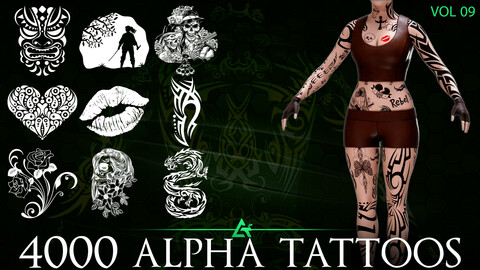 4000 Practical Alpha Tattoos and Clothing Print Designs (MEGA Pack) - Vol 9