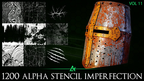 1200 Practical Alpha Seamless and Tileable Stencil Imperfections (MEGA Pack) - Vol 11