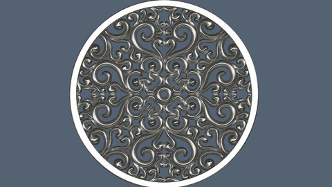 Original circular embossed pattern STL download,  circular embossed window grilles, circular hollow carved flowers