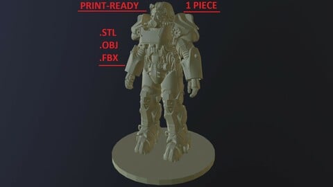 FALLOUT T-45 POWER ARMOR high-poly sculpture PRINT-READY