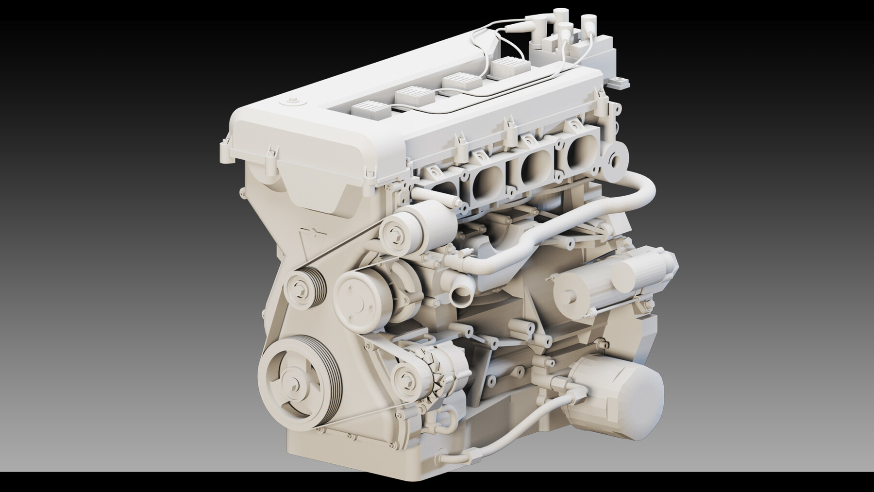Car engine, Free 3D model