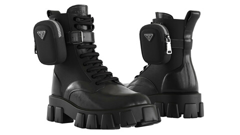 PRADA MONOLITH COMBAT BOOTS Low-poly PBR