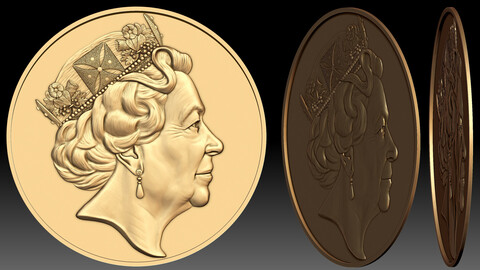 ArtStation - Queen Elizabeth coin portrait | Resources