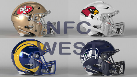 Helmet Football NFL NFC West Collection PBR 3D model 3D model