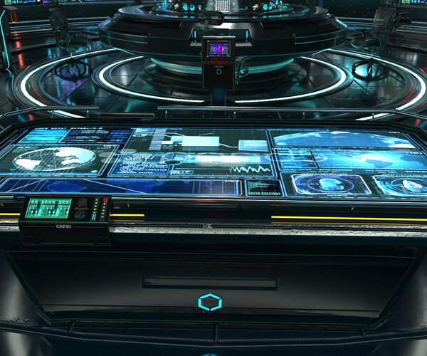 ArtStation - Sci Fi Interior Station - scifi station 3D model | Resources