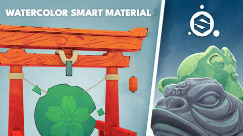 Watercolor Smart Material for Substance Painter 8.1+