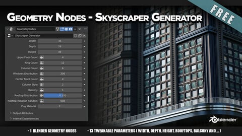 Skyscraper Generator - Blender Geometry Nodes