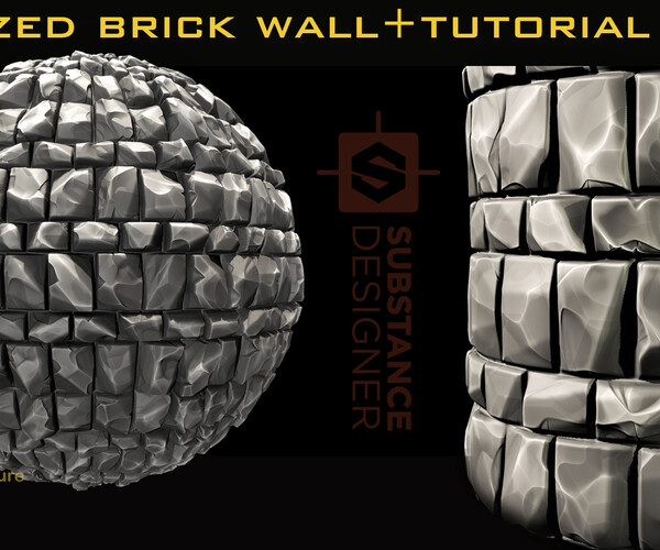 ArtStation - Stylized Brick Wall+Tutorial (sbs+sbsar+pbr textures ...