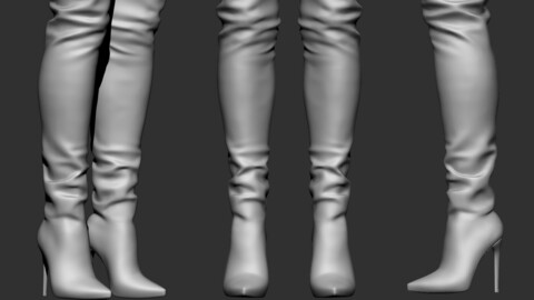 woman sexy high heel boots highpoly mesh 3D print model