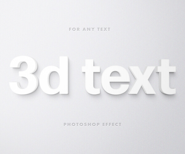ArtStation - White 3D Text Effects, PSD Template File | Artworks