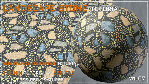 Landscape Stone05 Tutorial (100min substance designer tutorial) + SBS File + Free PBR Textures VOL 07