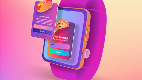 Smart watch with web interface hot dog and pizza