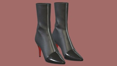woman sexy high heels boots 01 shoes lowpoly model