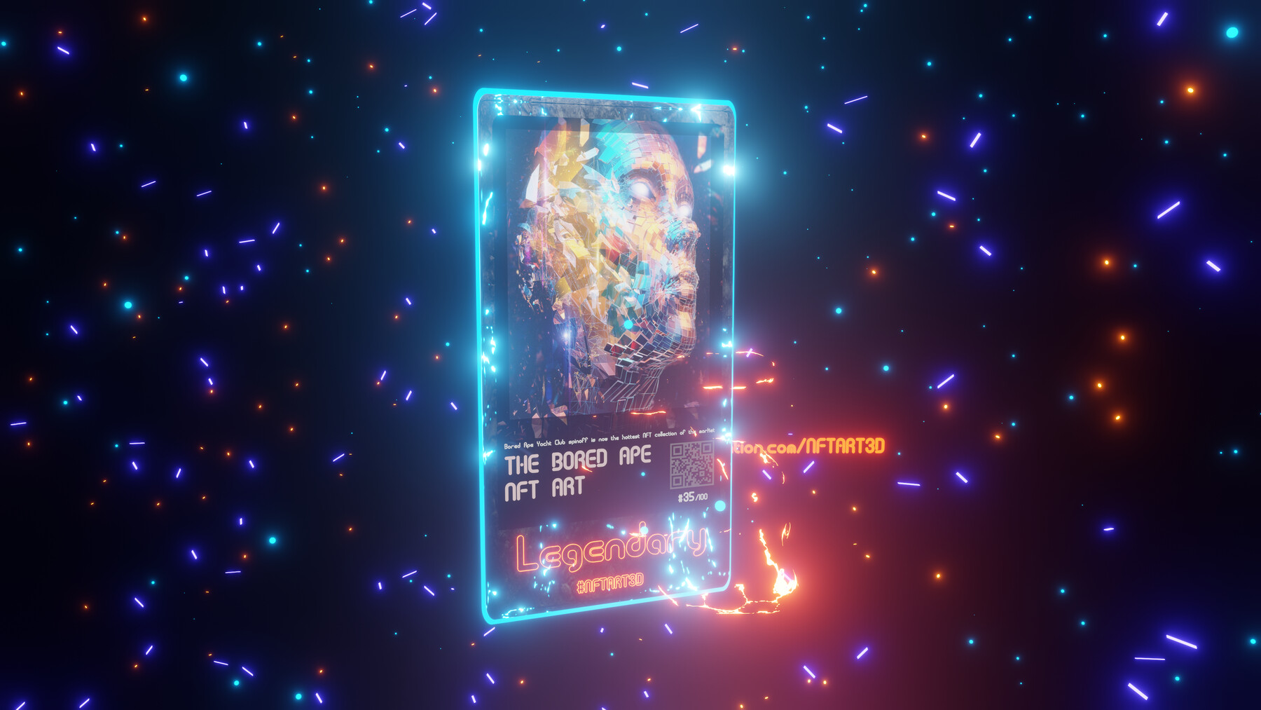 ArtStation 3D Animated Card Blender Template .blend File NFT Style