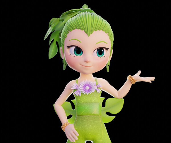 ArtStation Cartoon Nature Girl Game Assets