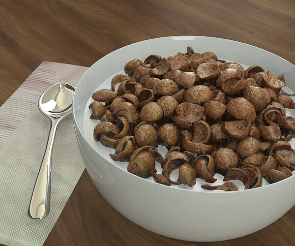 ArtStation Chocolate Cereals Bowl Game Assets