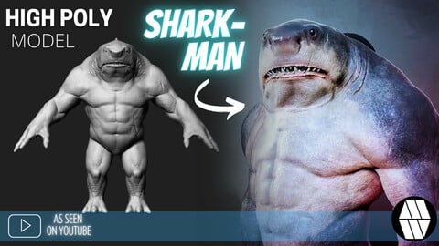 ZBrush Model: SHARK-MAN High Poly ZTL