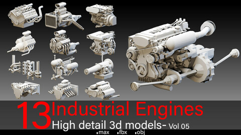 13 Industrial Engines- Vol 05- High detail 3d models