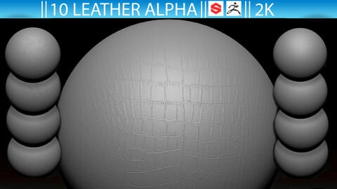 10 Leather Alpha Fabric (ZBrush, Substance, 2K, PSD)