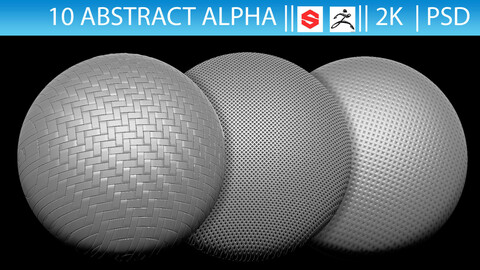 10 Abstract Alphas (ZBrush, Substance, 2K, PSD)