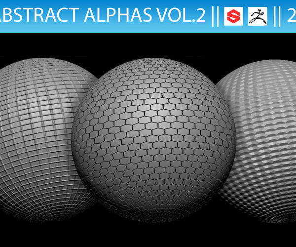 ArtStation - 10 Abstract Alphas Vol.2 (ZBrush, Substance, 2K, PSD ...