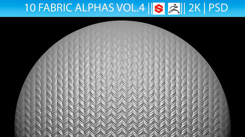 10 Fabric Alphas Vol.4 (ZBrush, Substance, 2K)
