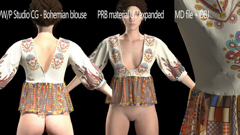 L/W/P Studio CG - Bohemian blouse (PRB material UV expanded)
