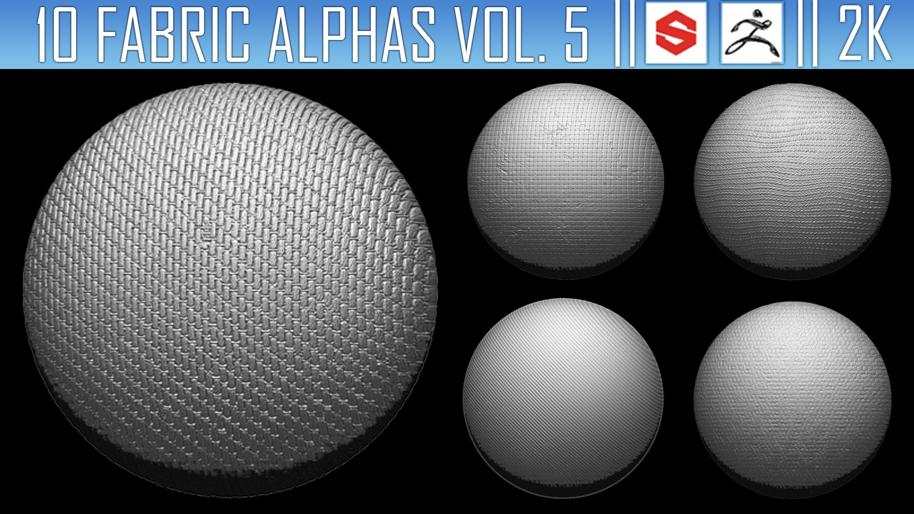 10 Fabric Alphas Vol.5 (ZBrush, Substance, 2K) preview
