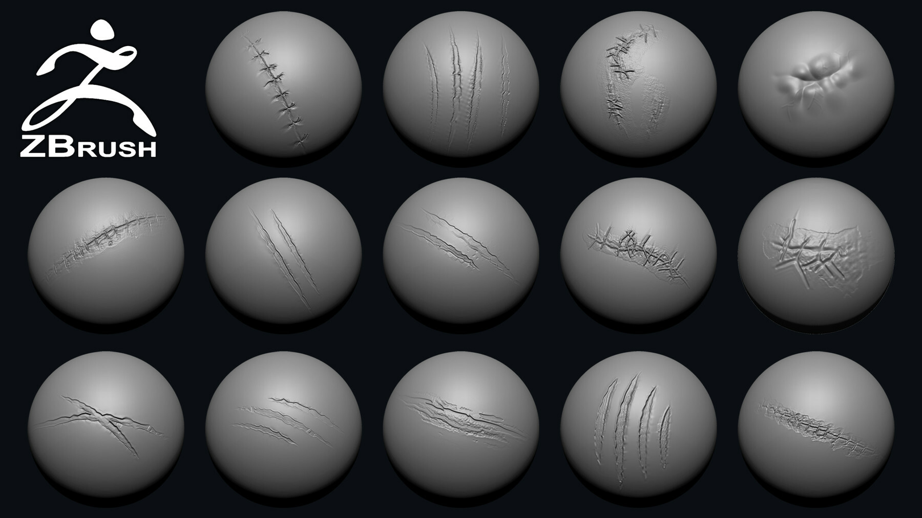 Scars and Cuts VDM Brush (ZBrush) preview 1